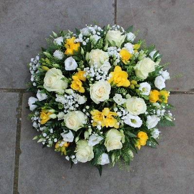 The 'White Rose & Yellow Freesia' Posy