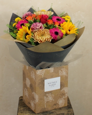 The 'Vibrant Sunflower' Box Bouquet Get Well Soon