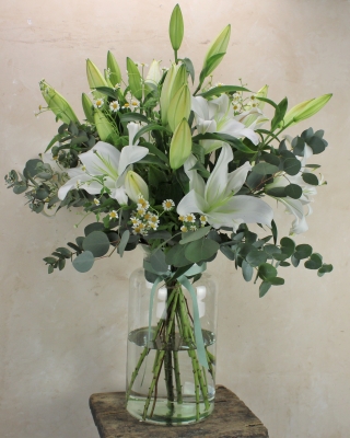 The 'White Lily' Vase Congratulations