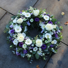 The 'Purple and White' Florists Choice Wreath
