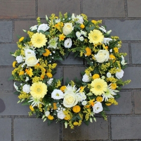 The 'Yellow and White' Florists Choice Wreath