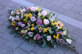The 'Pink, Lilac & Yellow' Florists Choice Coffin Spray