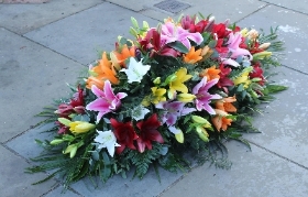The 'Mixed Lily' Coffin Spray null