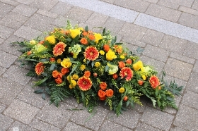 The 'Orange & Yellow' Florists Choice Coffin Spray