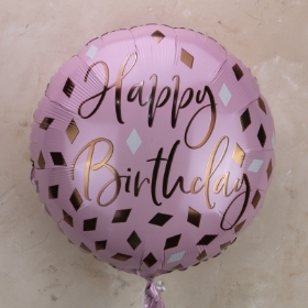 Happy Birthday Balloon Blush Pink